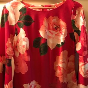 Calvin Klein floral dress size 8 pink roses